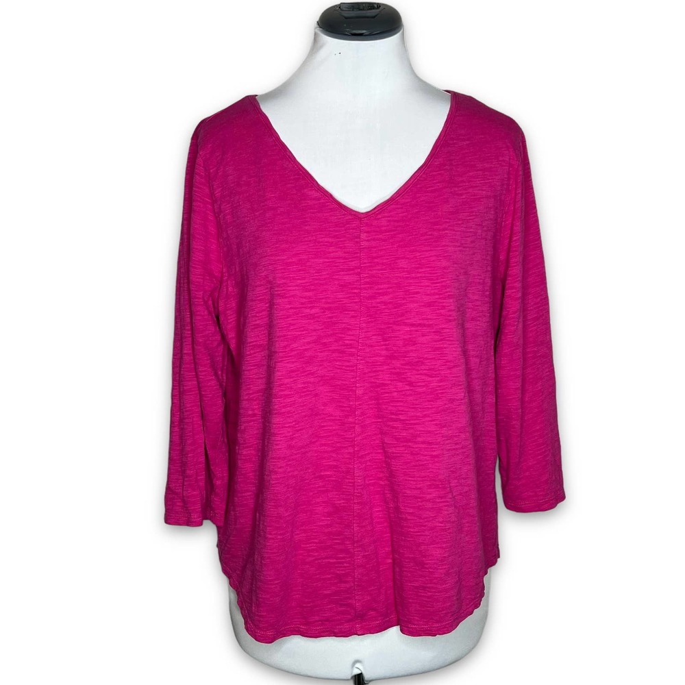 Chico's The Ultimate Women's V Neck Tee 3/4 Sleeve Top 2 / Large